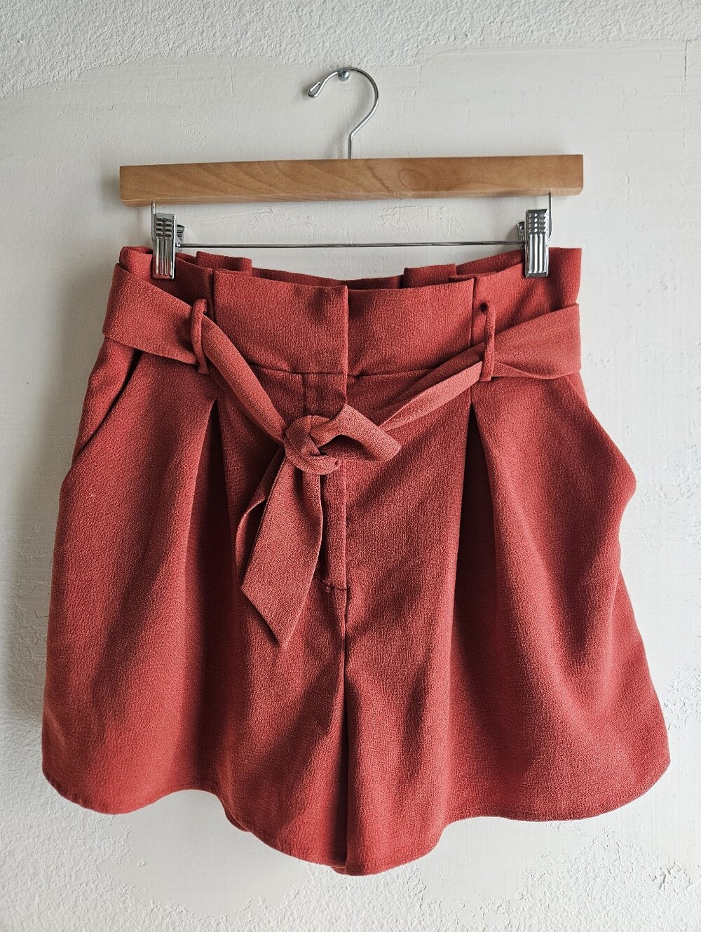 FREE PRESS | high waist paperbag shorts with tie belt